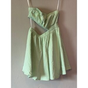 Princess Polly‎ Bright Green cut out strapless mini dress, women's 6